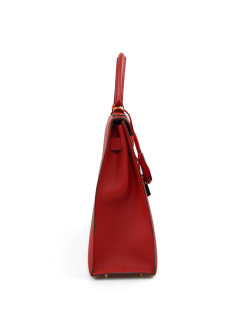 Kelly II sellier HERMES 32 Epsom rouge casaque