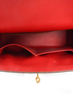 Kelly II sellier HERMES 32 Epsom rouge casaque