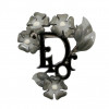 Broche DIOR fleurettes émaillées grises