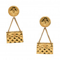 CHANEL collector vintage gold bag clip-on earrings