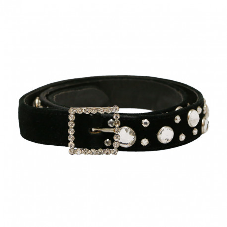 Ceinture SONIA RYKIEL noire strass