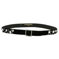 Ceinture SONIA RYKIEL noire strass