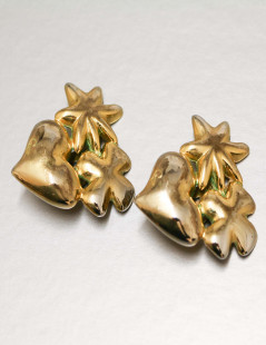 CHRISTIAN LACROIX gold heart clip-on earrings