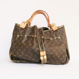 Coated canvas bag LOUIS VUITTON Collector monogram and PomPoms Golden