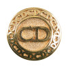 DIOR vintage gold CD circular brooch