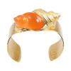 CHRISTIAN DIOR coral and gold shell cuff bracelet