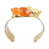 CHRISTIAN DIOR coral and gold shell cuff bracelet