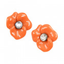  KENNETH J LANE vintage coral flower clip-on earrings