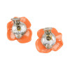  KENNETH J LANE vintage coral flower clip-on earrings