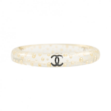 CHANEL transparent and pearly resin bracelet