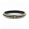 CHANEL fine black resin and pearl bracelet