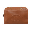 CHANEL brown grained leather tote bag 