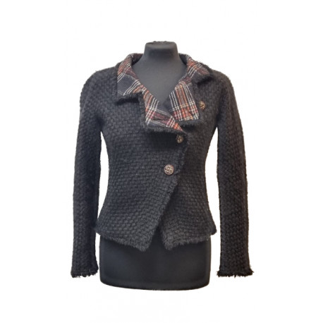 Veste CHANEL T 34 tweed noir