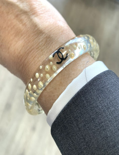 Bracelet CHANEL transparent doré