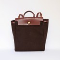 HERMES Herbag PM Brown canvas bag