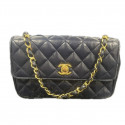 Mini sac CHANEL cuir lisse bleu