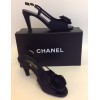 escarpins CHANEL t 38.5 camélia noir 