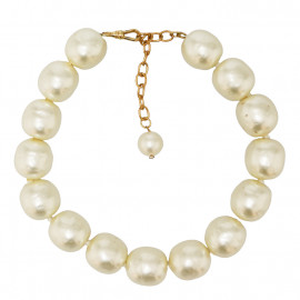 CHANEL vintage baroque pearly molten glass beads necklace