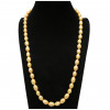 CHANEL vintage pearly light citrine molten glass beads long necklace