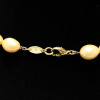 CHANEL vintage pearly light citrine molten glass beads long necklace