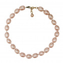 CHANEL vintage pearly light pink molten glass choker