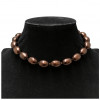 CHANEL pearly glazed brown molten glass choker 