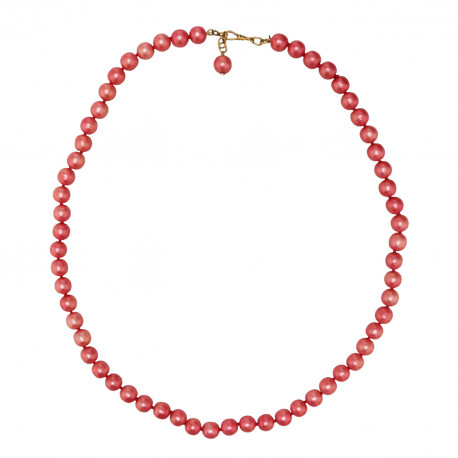 Collier CHANEL perles nacrées rose pâte de verre