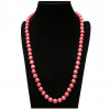 CHANEL vintage pearly pink molten glass long beaded necklace