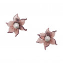 MARGUERITE DE VALOIS amethyst flower clip-on earrings