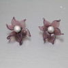 MARGUERITE DE VALOIS amethyst flower clip-on earrings