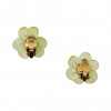 CHANEL green flowers molten glass clip-on earrings by GRIPOIX