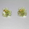 CHANEL green flowers molten glass clip-on earrings by GRIPOIX