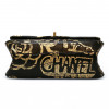 CHANEL 2.55 bag imitation crocodile black painted gold c h a n e l