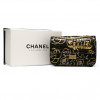 CHANEL 2.55 bag imitation crocodile black painted gold c h a n e l