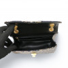 CHANEL 2.55 bag imitation crocodile black painted gold c h a n e l