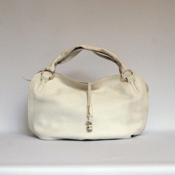 grand cabas CELINE cuir grainé blanc