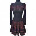 Robe T36 ALAIA volants rouge noir