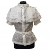 Blouse Chanel T 36 dentelle coton blanc 