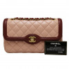 Sac classique CHANEL rose et bordeaux