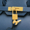 HERMES Birkin 30 blue leather and gold hardware