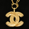 CHANEL vintage chain necklace with quilted CC logo