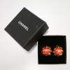 CHANEL vintage red and gold clip-on earrings