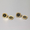 CHANEL vintage gold ans black clip-on earrings