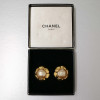 CHANEL vintage clip-on circular pearl earrings