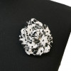 CHANEL vintage black and white embroidered camellia brooch