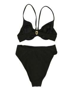 CHRISTIAN DIOR black two-piece bathing suit