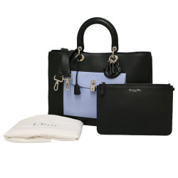 Sac Lady DIOR tricolore cuir 