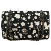 CHANEL black and white splatter tweed classic bag