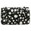 CHANEL black and white splatter tweed classic bag