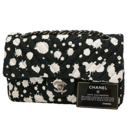 Sac CHANEL tweed noir et blanc